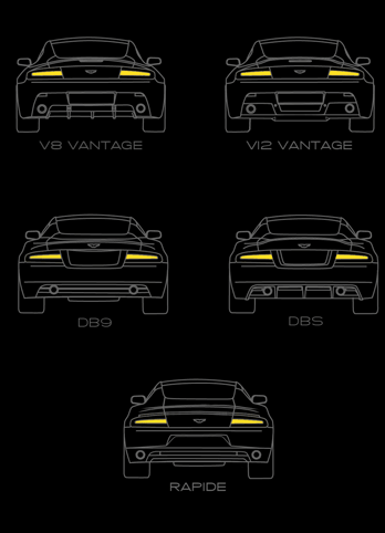 Rear Lamp Inserts: AMV8, DB9, DBS